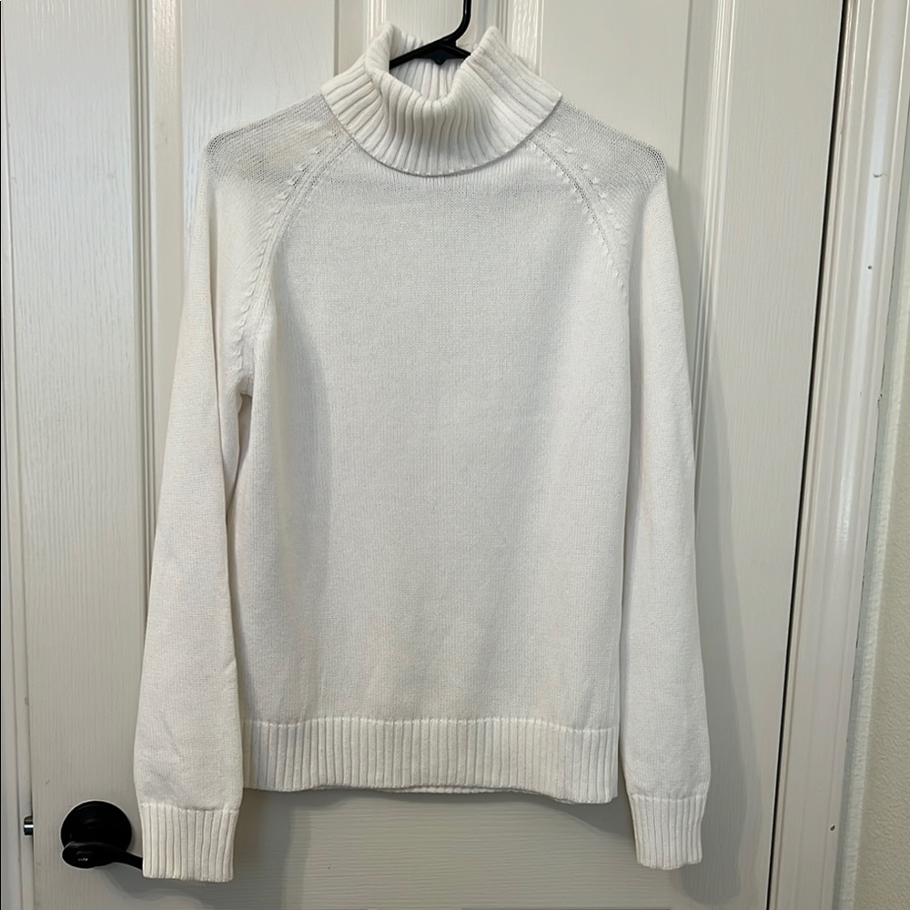 Women's White Turtleneck Sweater